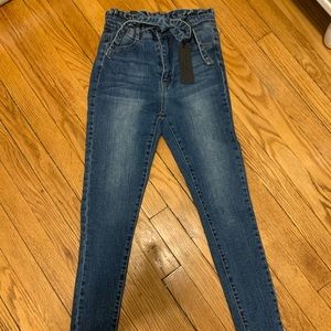 Paper Bag Skinny Jeans